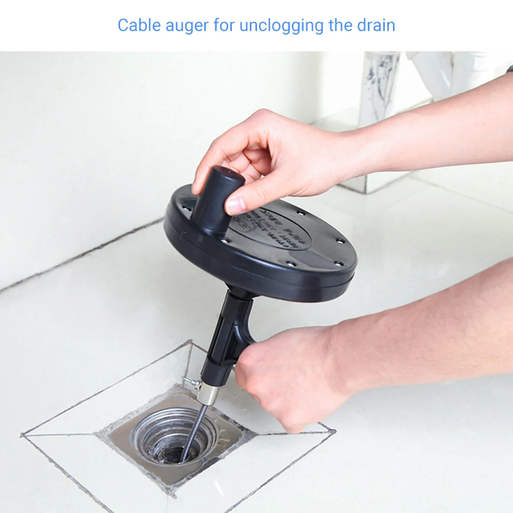 Кабель шнек сантехник змея гибкий стальной кабель с катушкой ручной Кривошип