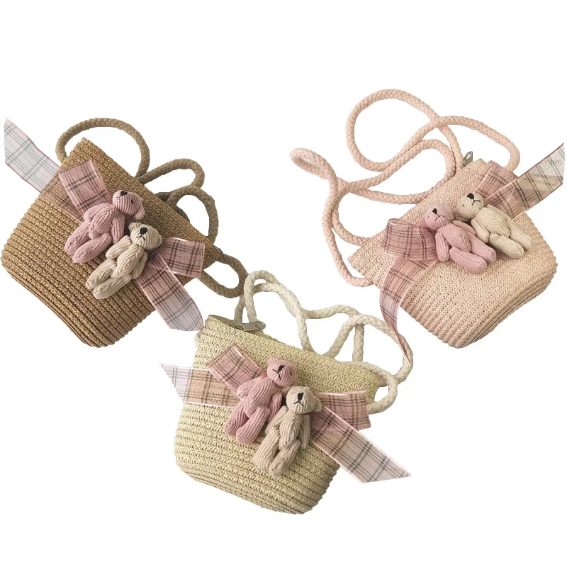 Новинка 2019 детская соломенная сумка через плечо для девочек милая портативная