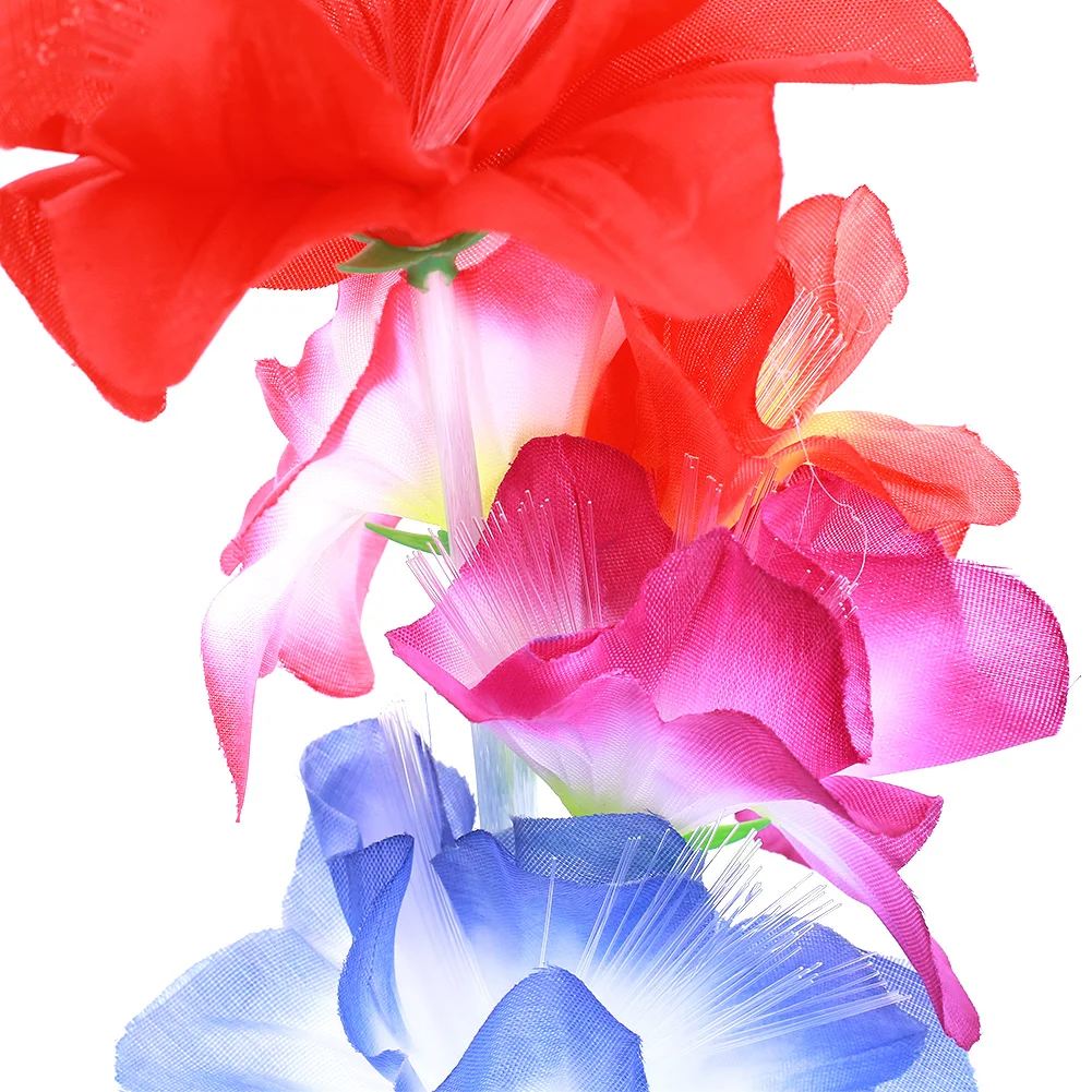 Fiber LED Lamp Colorful Kapok Vase Beautiful Flower Light Optical Plastic Room Valentine'S Day Christmas | Лампы и освещение