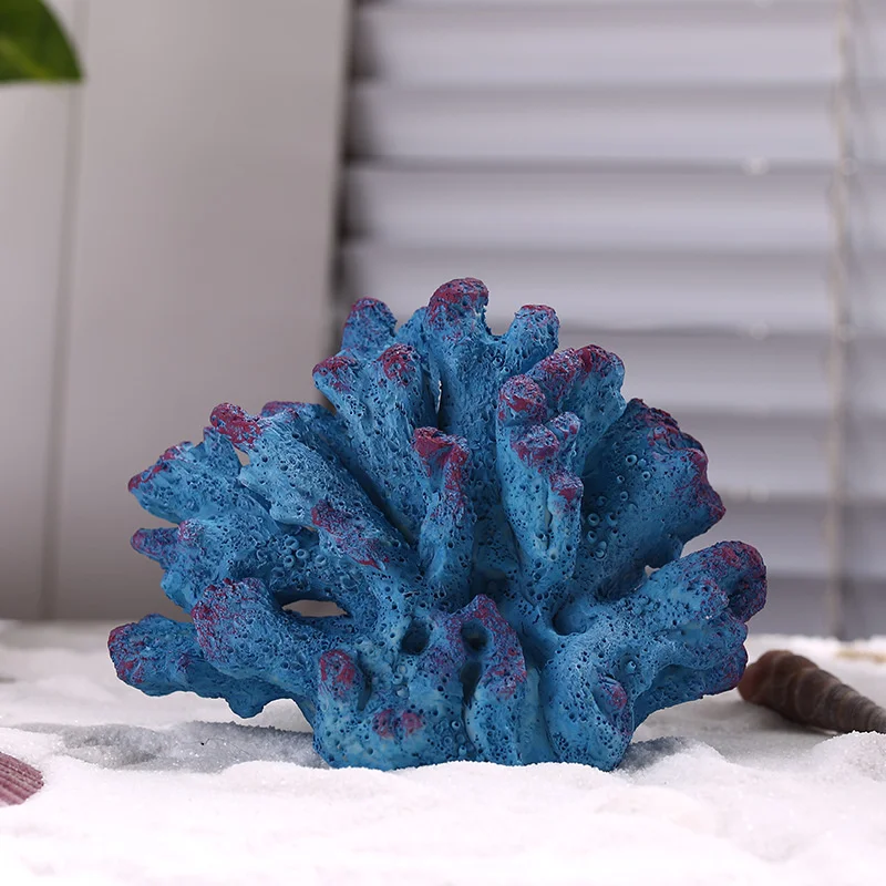 

New Aquarium Decoration Artificial Natural Resin Blue Coral Ornaments Fish Tank Landscaping Aquascape Decor Aquarium Accessories