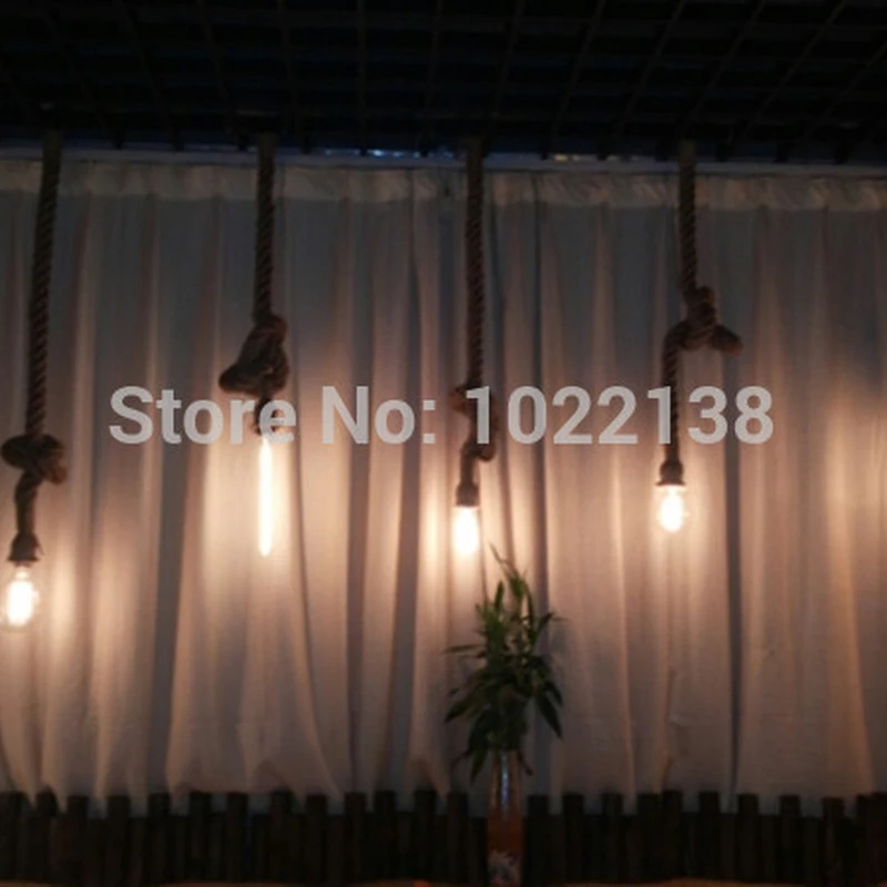 Винтажная веревочная Подвесная лампа креативный индивидуальный светильник в