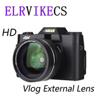 elrvikecs 2021 4k hd 16x digital camera micro single retro with wifi professional digital camera vlog external lens