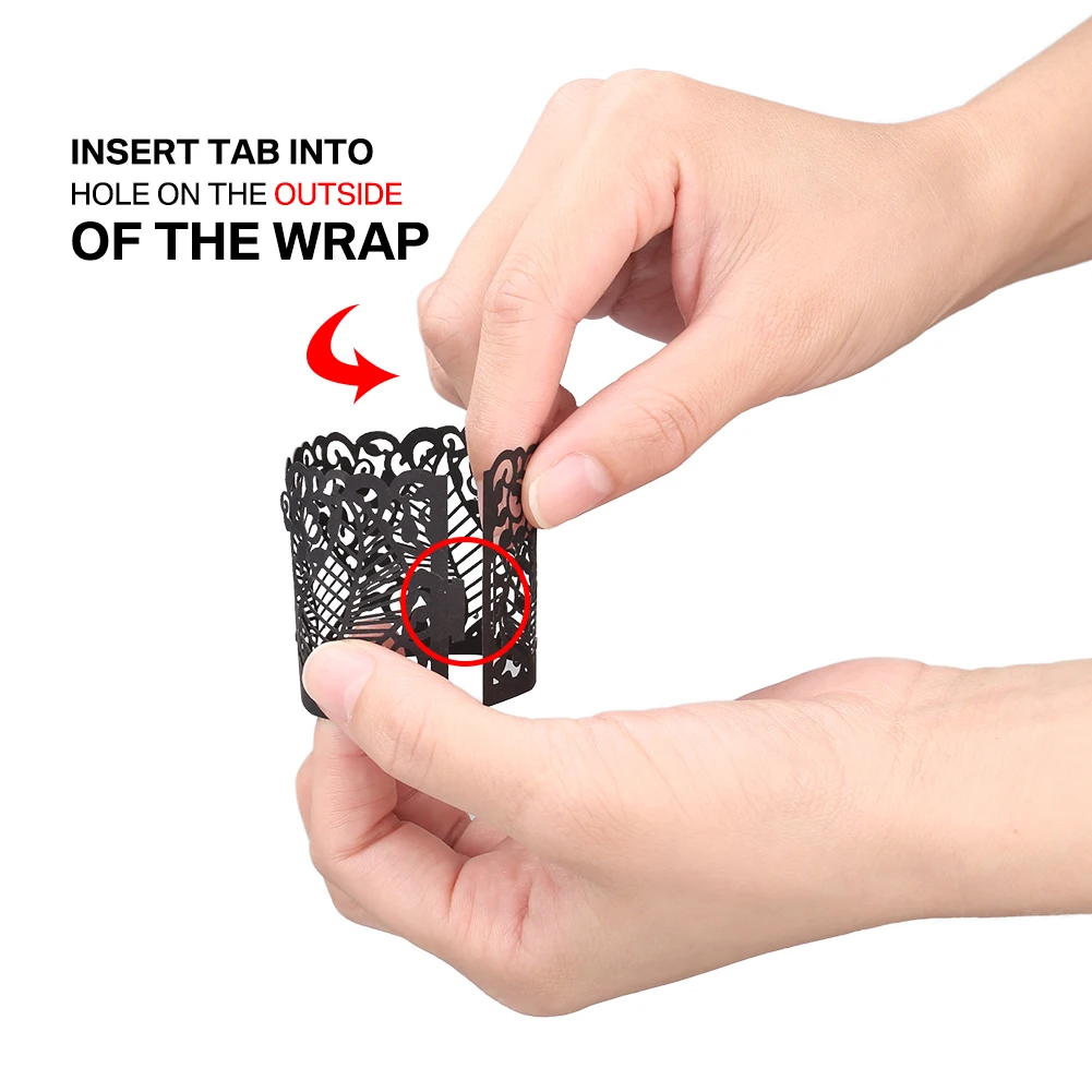 12 шт. LED абажур для свечи бумага лазерная резка лист полые ретро узор сердце