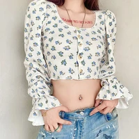 ztone 2021 women t shirt casual floral long sleeeve crop top fitness streetwear short autumn new club party style