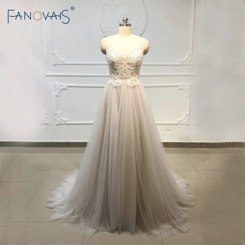 Элегантное свадебное платье бохо 2020 vestido de noiva с v образным вырезом Свадебные