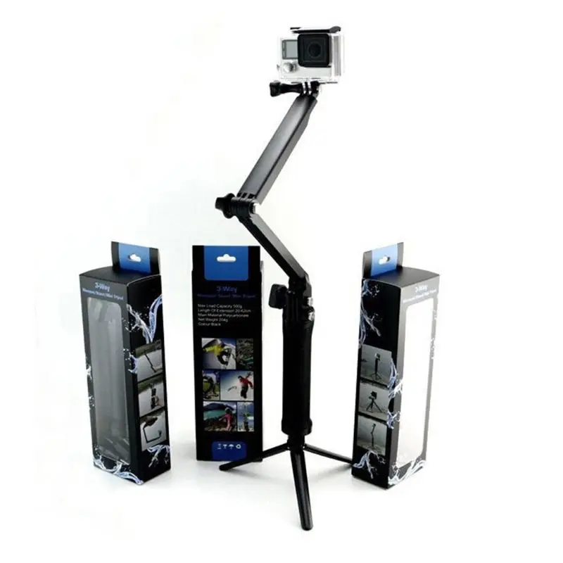 Водонепроницаемая 3 полосная селфи Палка с плавающей рукояткой Штатив для GoPro