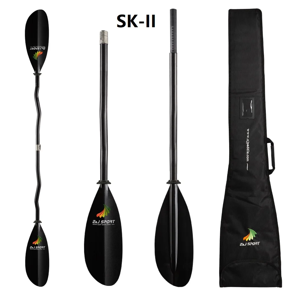 ZJ спортивные полностью из углеродного волокна сайт Seakayak весло с коленчатая ось и