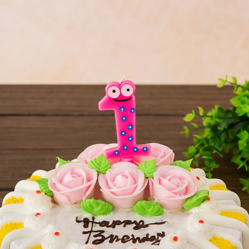 Мультяшная лягушка 0-9 цифровые цифры свечи капкейк топперы для украшения торта