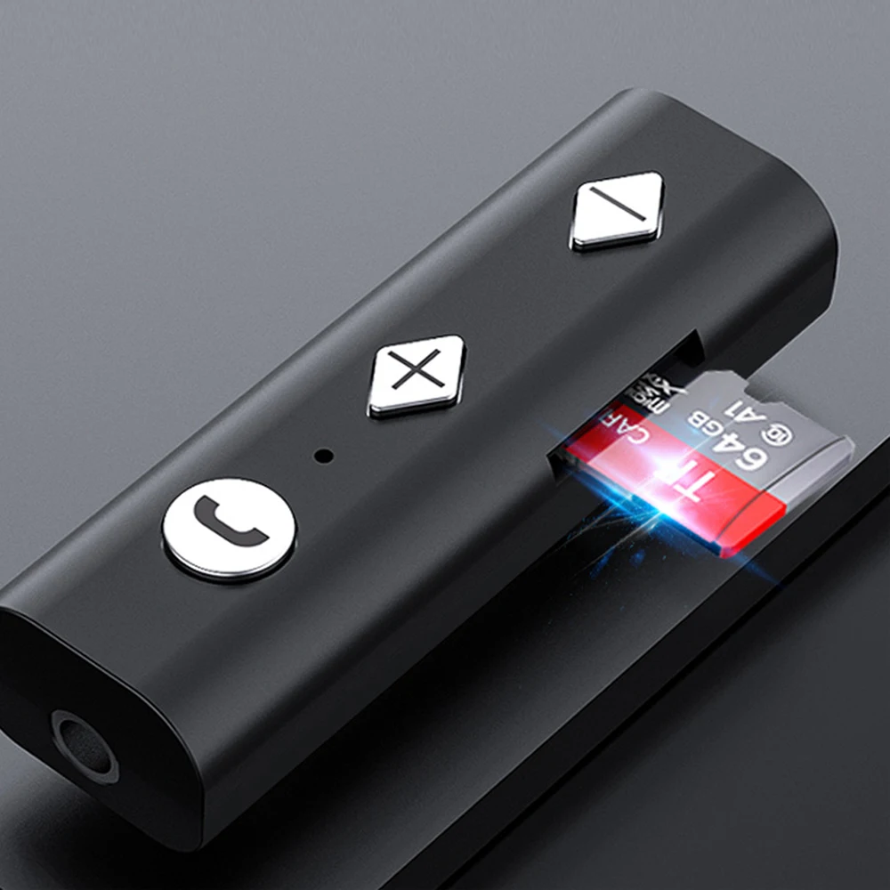 Audio Adapter Lavalier Design TF Playback Mini 3.5 AUX Bluetooth-compatible 5.0 Receiver for Car | Электроника