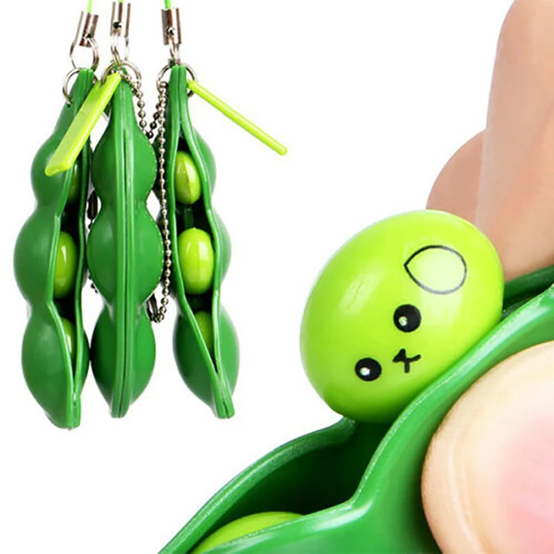 

Squeeze-a-Bean Anti-Anxiety Fidget Stress Relief For ADHD keyring Pendant Toy