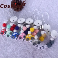 coskiss new baby products beech wood toy teether baby comfort silicone car pacifier chain baby teether anti drop chain gift