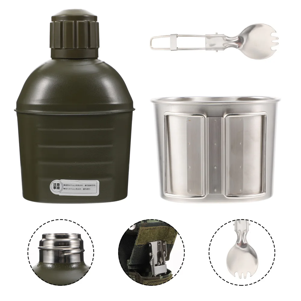 

1 Set 1L Camping Canteen Portable Fishing Canteen Compact Mountaineering Canteen