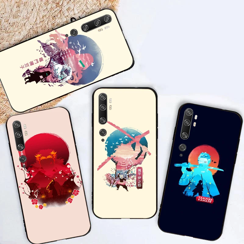 

Anime Demon Slayer Phone Case For Xiaomi Note 10 Lite Pro 10 11 Lite Pro Ultra 10S Soft TPU Coque Back Cover Funda