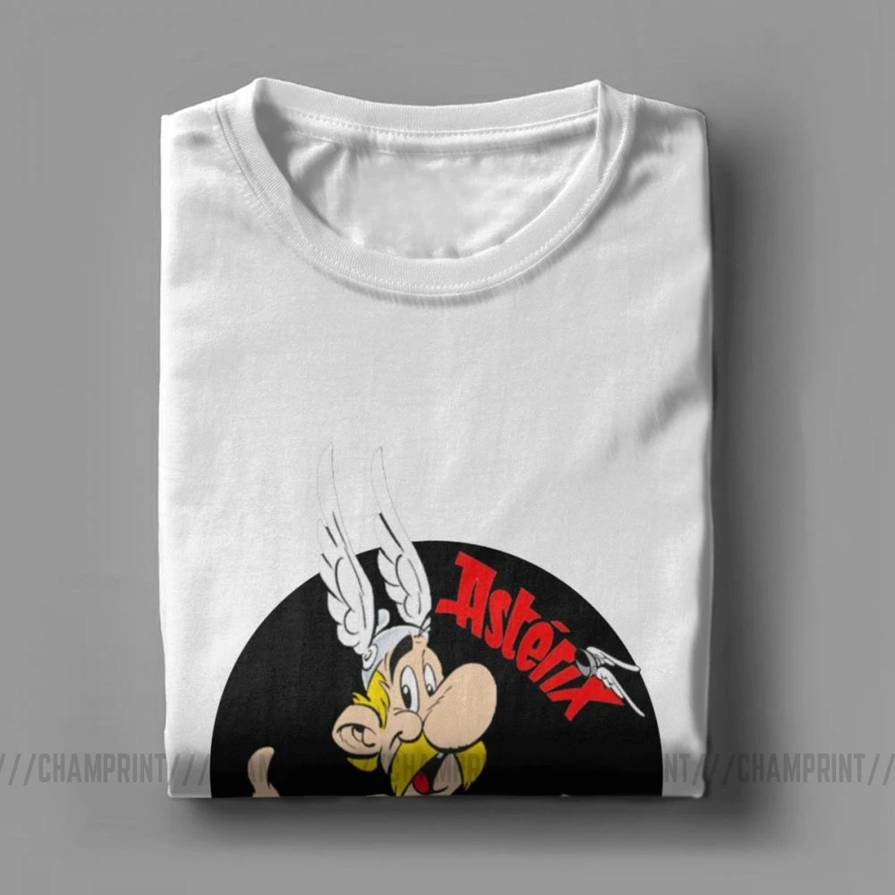 Мужская футболка из 100% хлопка с принтом Asterix And Obelix Comics коротким рукавом и круглым