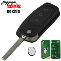 jingyuqin 433 mhz id63 id60 3 button flip folding remote control car key for ford focus 2 3 mondeo max s max fiesta hu101 fo21