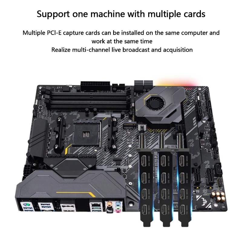 

Acasis Quad Port HDMI PCIe Video Capture Card 1080P 60FPS 4-Channel Built-in Capture Device for Live Streaming Recording