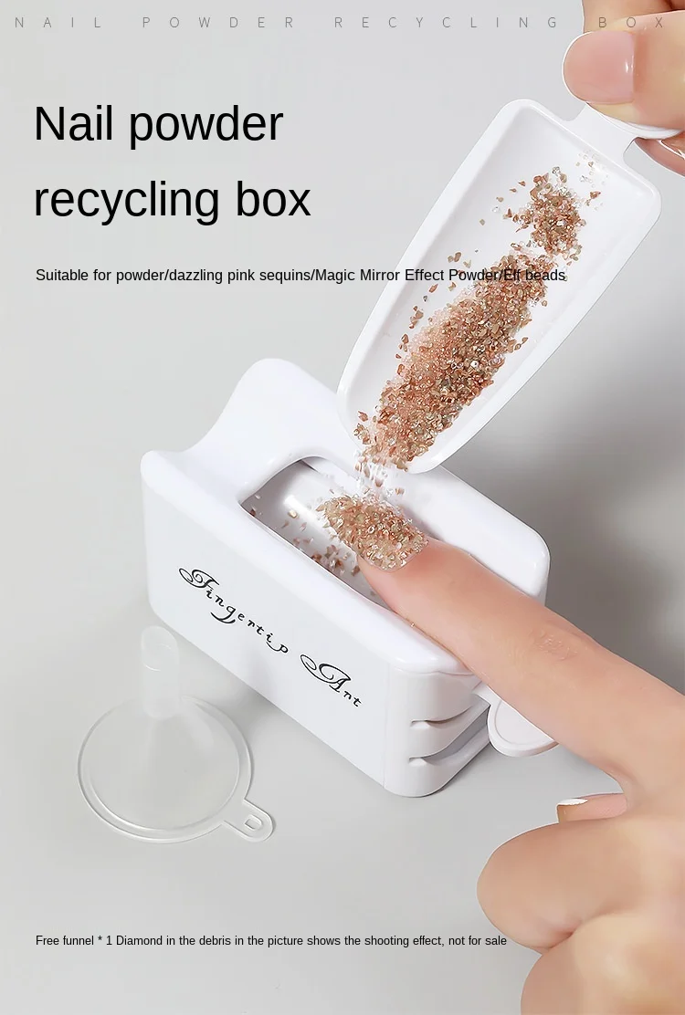 

Nail Art Double French Powder Box Powder Jewelry Recycling Box Storage Box Portable Infiltration Powder Container Manicure Tools
