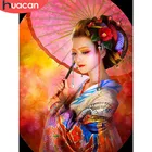 HUACAN DIY 5D Алмазная вышивка женщина портрет горный хрусталь картина наклейки на стену круглая дрель мозаика Живопись