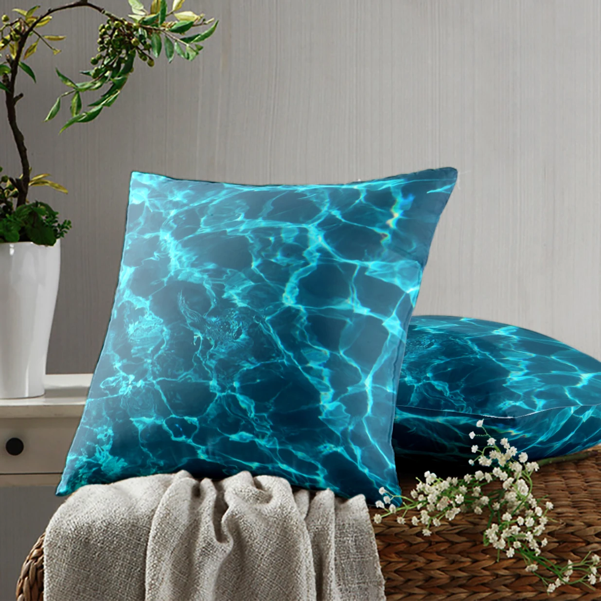 

Seawater Pillow Case Decoration Sofa Cushion Pillow Case Bed Pillow Case Home Decoration Car Pillow Case