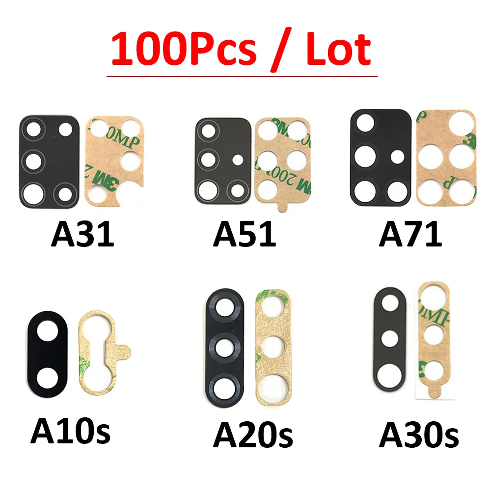 

100Pcs Back Rear Camera Glass Lens With Adhesive For Samsung A30 A20 A10 A50 A70 A31 A51 A71 A30s A21s A21 A42 A31s A10s A20s