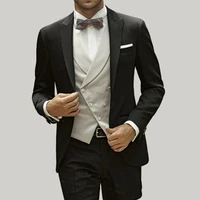 groom tuxedos peak lapel groomsmen mens wedding dress popular man jacket blazer prom dinner jacketpantsvesttie