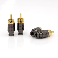10pcs copper rca plug gold plated audio video adapter connector