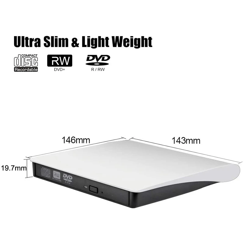 

USB 3.0 Slim External DVD RW CD Writer Drive Burner Reader Player Optical Drives For Laptop PC Dvd Burner For Laptop PC HP