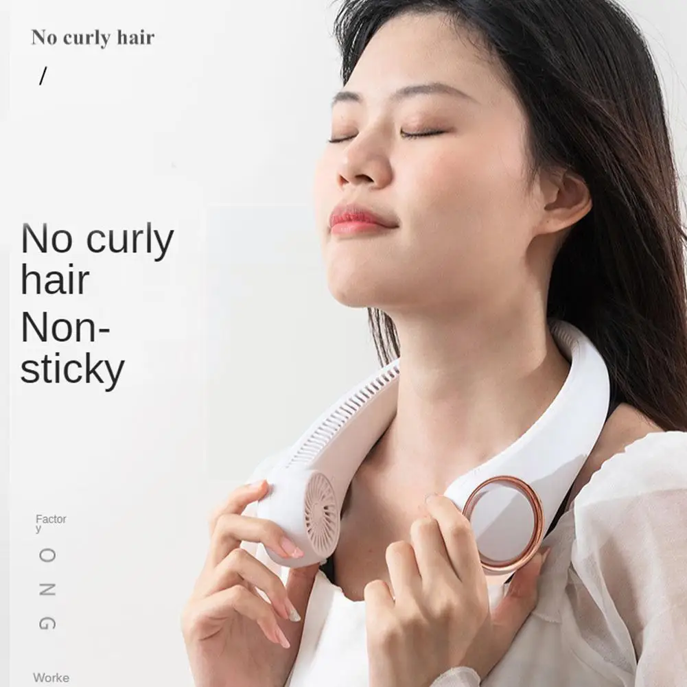 

Portable Mini Leafless Fan USB Charging Outdoor Sports Silent 360° Neckband Fan Fan Summer Fan Three-speed Surround Adjusta Y5Y3