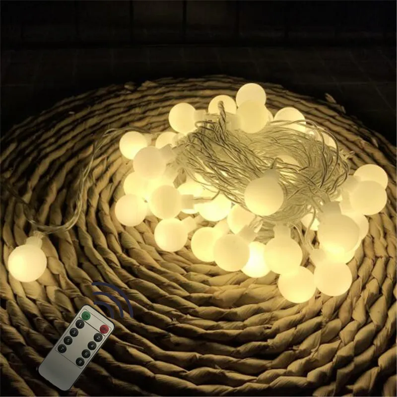 Новый открытый беспроводной пульт дистанционного управления гирлянда 10 м 50LED шар
