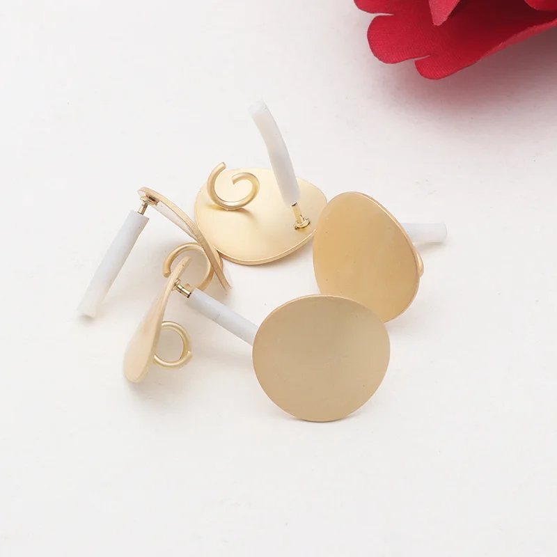 

10Pcs Round Earrings Connectors Handmade Stud Earrings Setting Earrings Base for DIY Jewelry Making Accessories