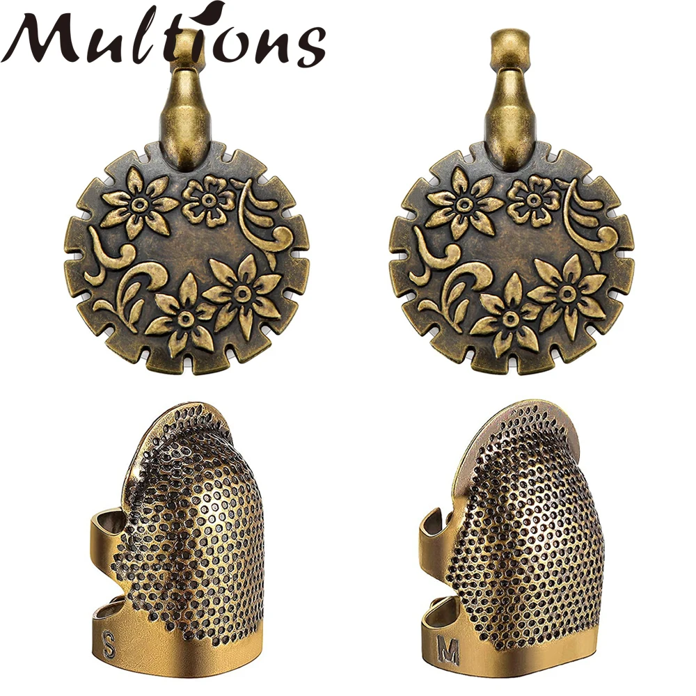 

4pcs/set Yarn Cutter Pendants&Metal Adjustable Sewing Thimbles For Needlework DIY Sewing Tools Accessories