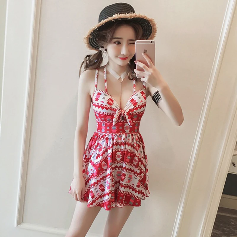 Сексуальный купальник с v-образным вырезом размера плюс для женщин Цельный пуш-ап