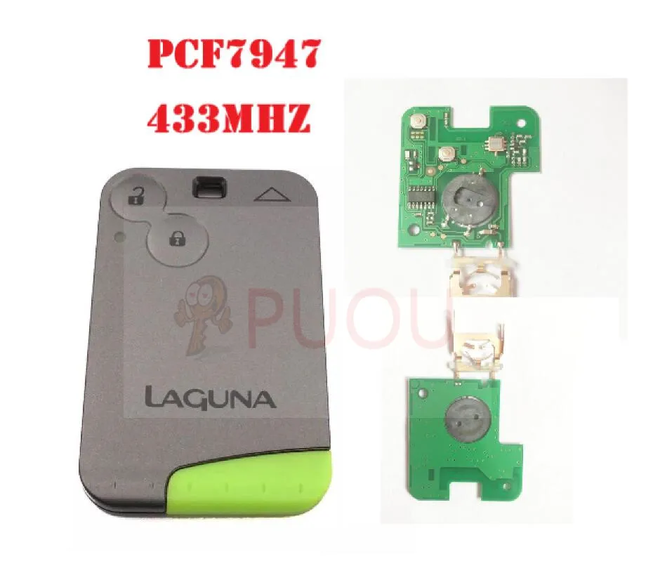 

5 шт./лот 2-кнопочный смарт-ключ PCF7947 чип 433 МГц для Renault Laguna Espace смарт-карта дистанционное управление
