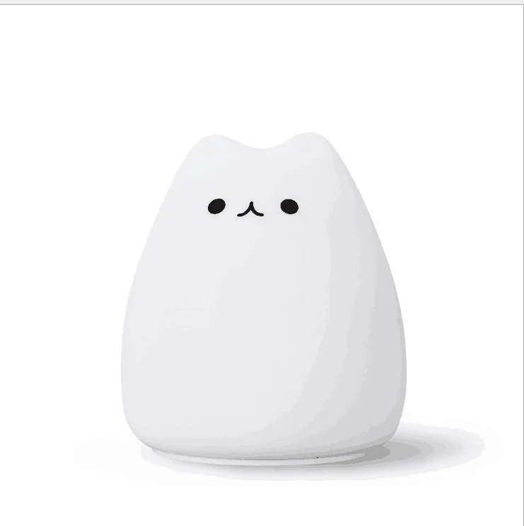 Хит продаж 2019 товары USB силикон кошка LED дети животные ночник мягкий мультфильм