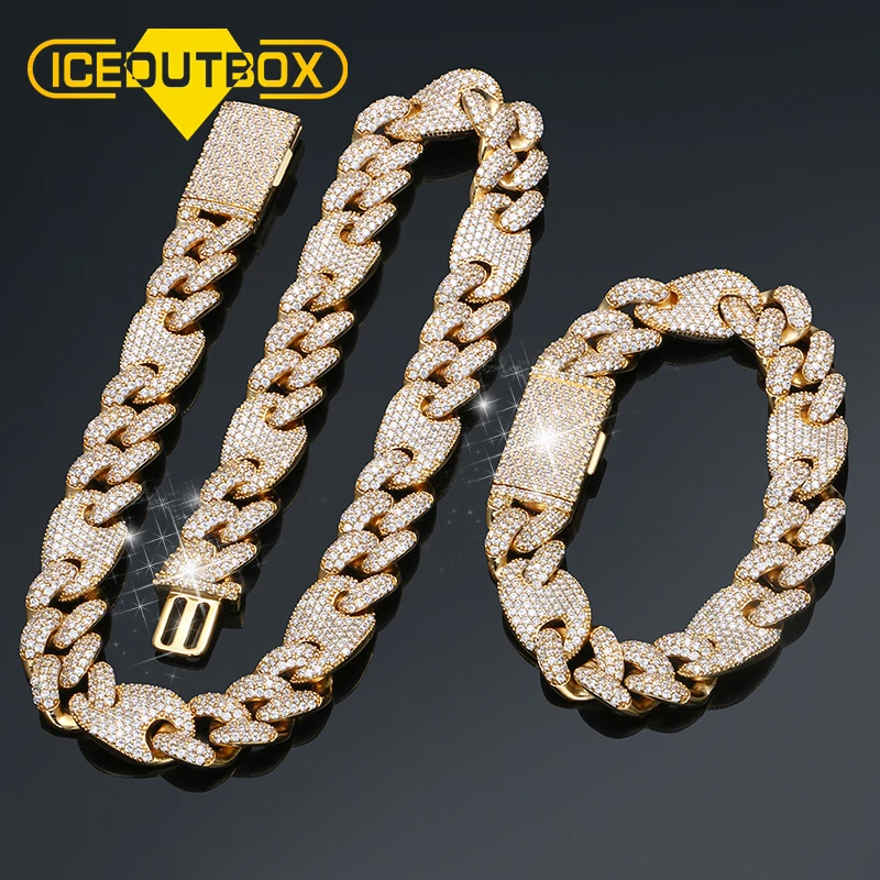Льдом кубинский Полный Кристалл ожерелье браслет набор рок Стиль класса люкс для