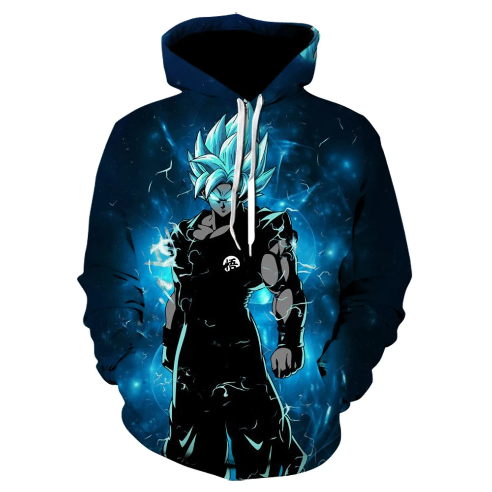 

2021 New Super Goku 3D Printed Hoodie Thick Hooded Jacket Men's Women's Harajuku Style Unisex Jacket Hoodie Top