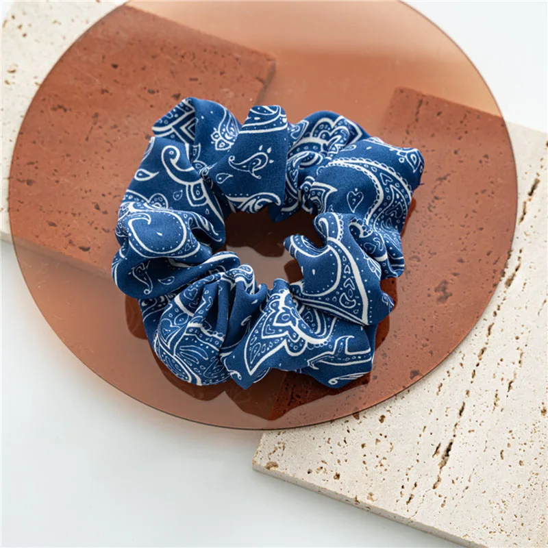 

Large Women Boho Printed Hair Scrunchie For Girls Sweet Floral Elastic Hair Bands Hair Ring Ponytail Holder Hair Accessories