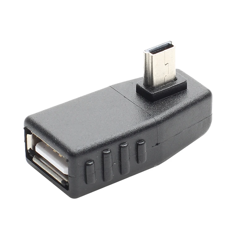 Переходник под прямым углом 90 градусов с USB типа А мама на Mini B 5 Pin папа