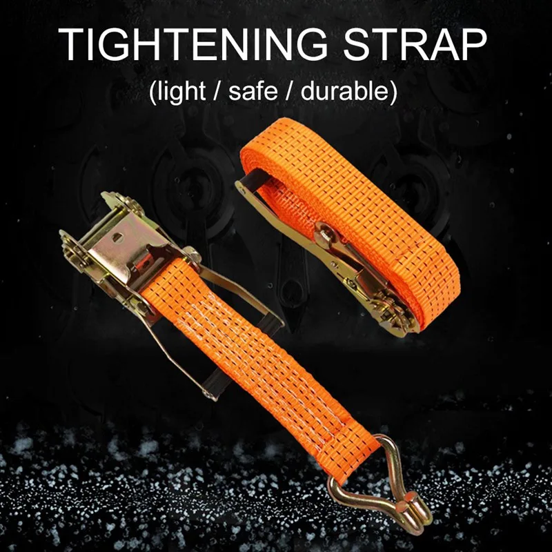 

2020 Porable Tensioning Belts Adjustable Cargo Straps for Car Motorcycle Bike Ratchet Tie-Down Belt for Luggage Bag Bind Belts