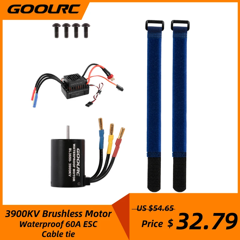 GOOLRC BL3650 3900KV бесщеточный двигатель с 60A ESC водонепроницаемый мотор и для 1/10 RC