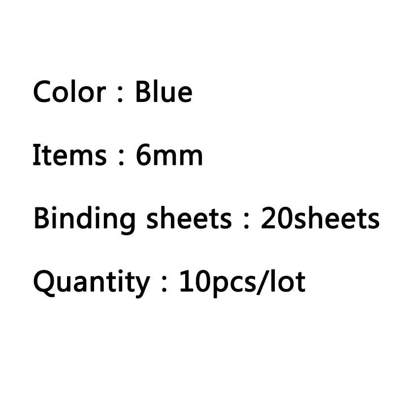 Blue-6mm 10PCS 21 Hole Binding Ring 6-12mm Loose-leaf Spiral Coil Scrapbook Album Binding Aprons PVC Binder Rings Notebook Office Supply - Цвет: Blue-6mm