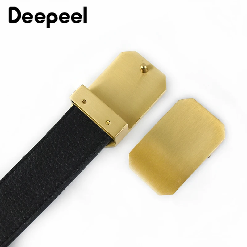 Deepeel 40 мм Чистый твердая латунная пряжка для ремня металлическая скоба крепления