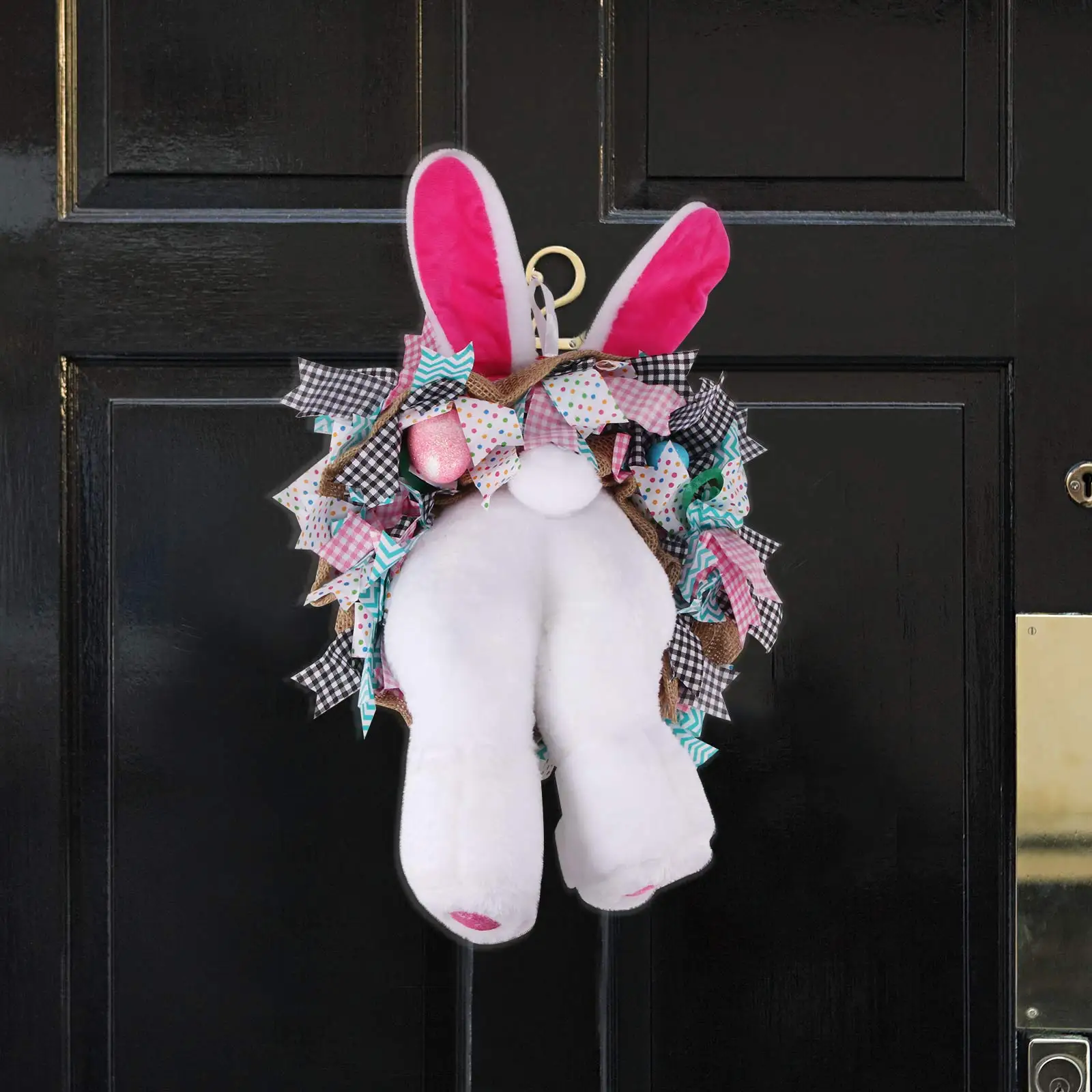 

Cute Easter Doll Bunny Wreath Easter Thief Bunny Butt With Ears Cartoon Bunny Shape Wreath Ornaments Decorative Items For Home