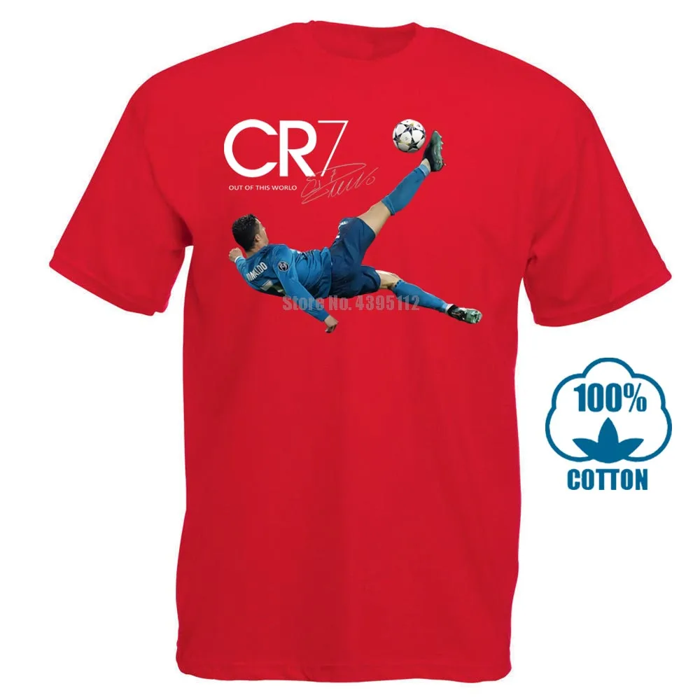 Red Cr7 футболка с велосипедным ударом Криштиано Роналду для взрослых и детей, крутая Повседневная футболка с надписью «Pride» Новая модная мужская футболка унисекс 013096 - Color: Red