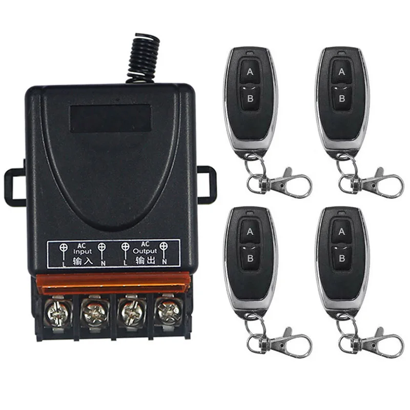 AC 110V 220 V 1CH 1CH Radio Controller RF Wireless 30A Relay Remote Control Switch 315 MHZ 433 MHZ Transmitter+ Receiver