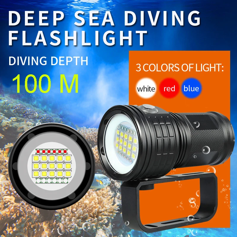 

Professional Diving Flashlight XML-L2 Portable Scuba Dive torch 100M Underwater IPX8 Waterproof Flashlights Lantern