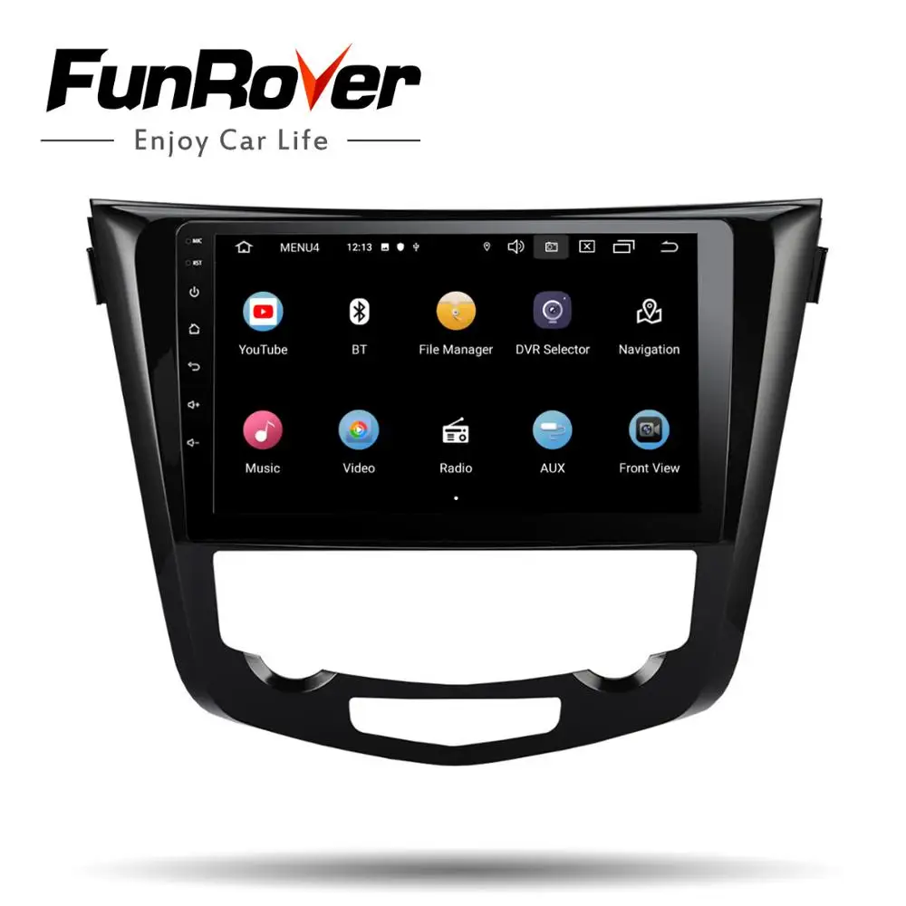 Funrover Android 9,0 четырехъядерный 10,1 дюймовый автомобильный Радио GPS Navi мультимедийный пл еер для 2013 Nissan QashQai X-Trail dvd