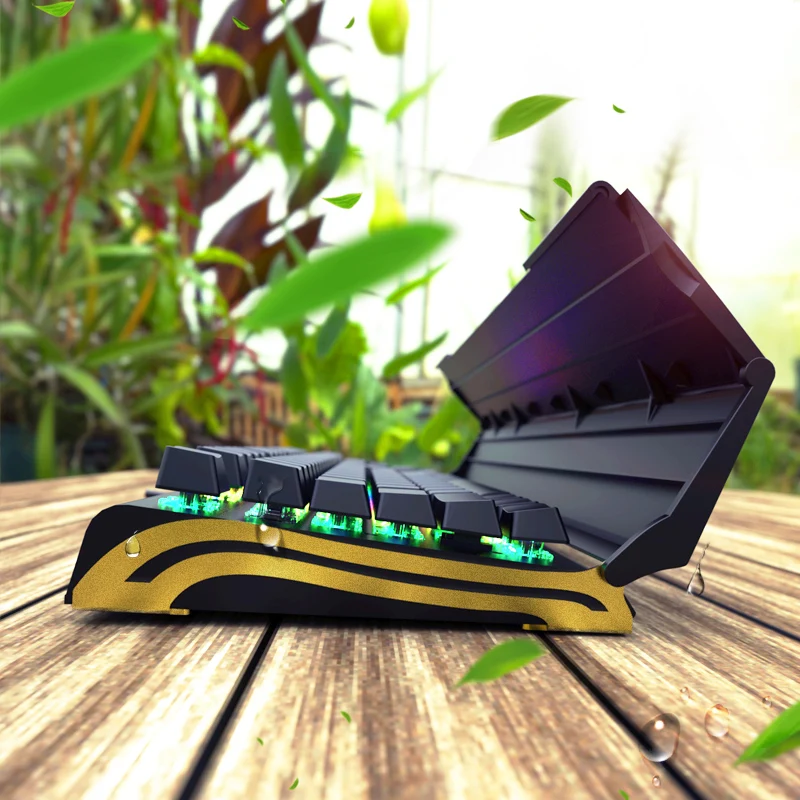 

Batwing Knight Bk518 Game Mechanical Keyboard Green Shaft Black Red Waterproof Flip RGB