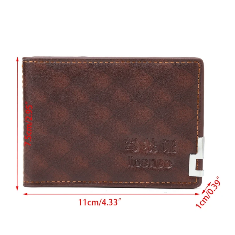 

THINKTHENDO Fashion Men Driving License ID Card Holder Business Credit Card Holder Leather New Bifold Purse 3 Color