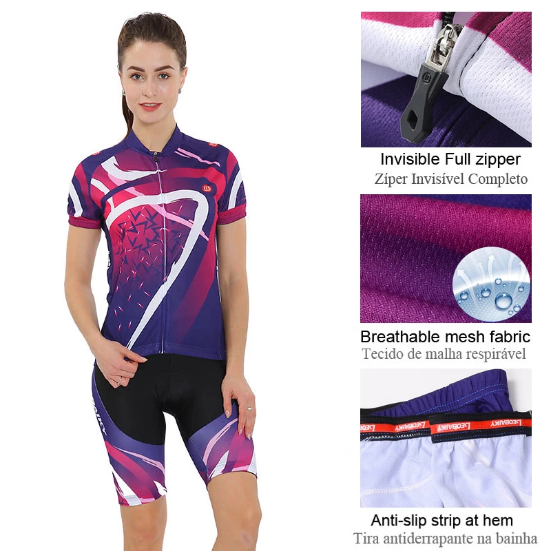 Велосипедная форма для женщин Летние Pro Team велосипед Дамский Джерси набор анти УФ